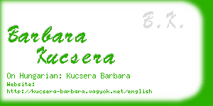 barbara kucsera business card
